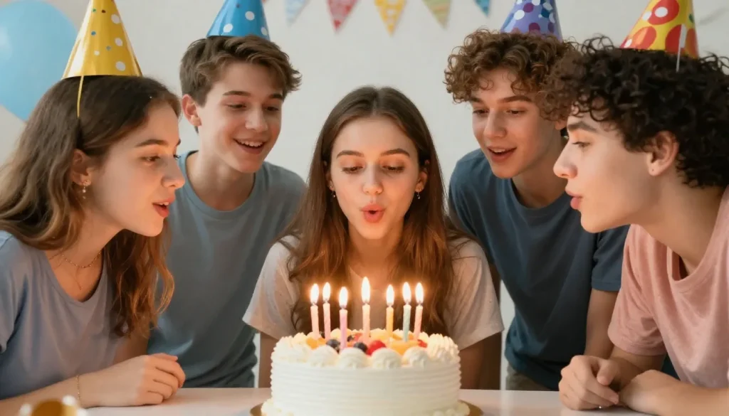 Des ados fêtent un anniversaire